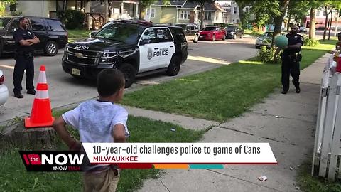 MPD makes time for game of cans with local boy
