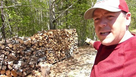 #125 Splitting & Stacking Red Oak Firewood - Going To Start Selling Some Firewood