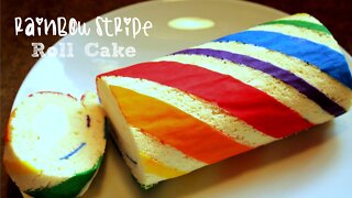 CopyCat Recipes How to make a Rainbow Stripe Roll Cake cooking recipe food recipe Healthy recipes