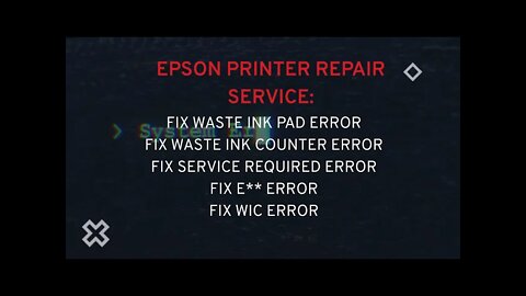 Epson EcoTank Series waste ink pads resets ET 2500