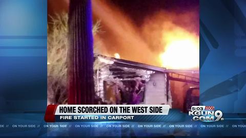 Double wide catches fire in Tucson Estates community