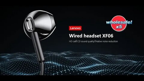 Lenovo XF06 Wired Headphones Noise Canceling In-Ear Headset Wired Earphones with Mic Earbuds