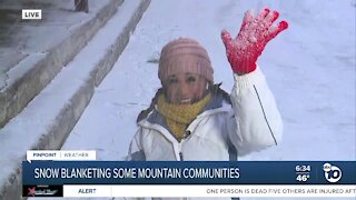 Snow sticking around Mount Laguna