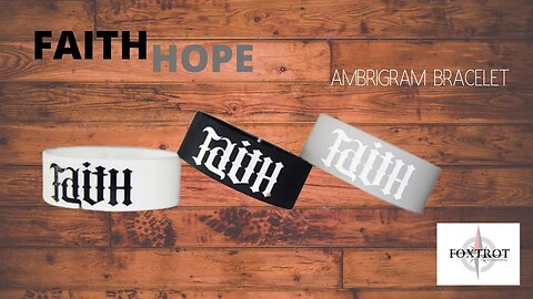 Hope and Faith Ambigram Silicone Bracelets Wide
