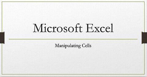 Microsoft Word - Manipulating Cells pt2