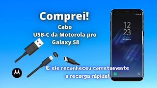 Cabo USB C Recarga Rápida Quebrou? Achei um Cabo Motorola pro meu Galaxy e Funcionou Perfeitamente!