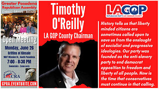 Los Angeles GOP chairman Tim O'Reilly at Greater Pasadena Republican Assembly