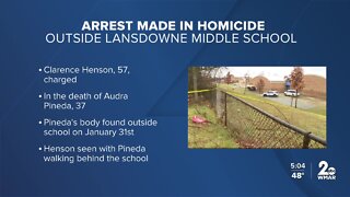 Man arrested after woman's body discovered behind Lansdowne Middle School