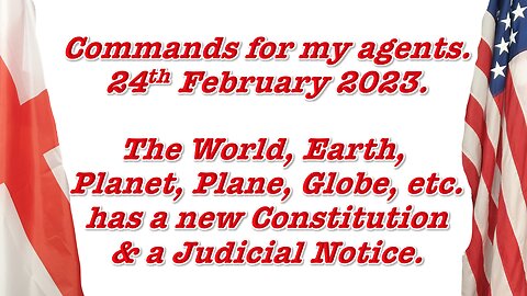 Commands for my Agents. 6th March 2023 Live Broadcast.