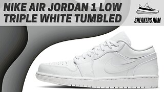 Nike Air Jordan 1 Low Triple White Tumbled Leather - 553558-130 - @SneakersADM