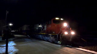 CN 2334 & Rear CN 3917 Locomotives Intermodal Westbound In Ontario