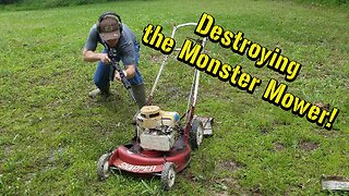 Destroying a Running Lawn Mower!