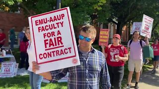 WATCH: EMU professors on strike