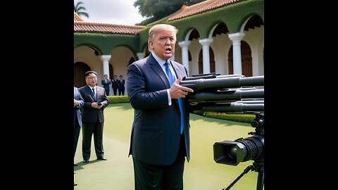 Trump speaks to reporters at Mar-a-Lago o, North Korea marks delivery of 250 missile launchers