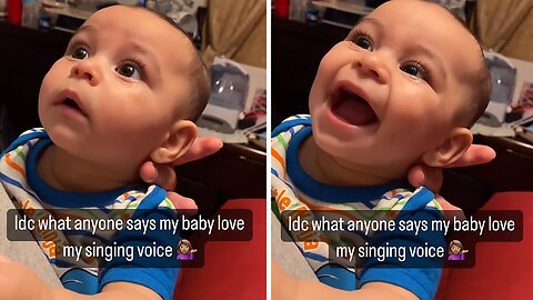 Baby Can't Stop Smiling When Mom Starts Singing