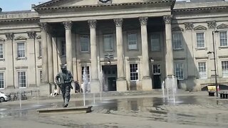 Huddersfield Train Station Fountains and a few streets