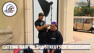 Cutting Hair On The Streets Of Mississippi