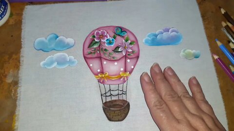 Como pintar Balão no tecido com Lápis De Cor Aquarel parte 5
