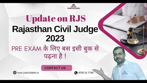 Rajasthan Civil Judge Vacancy 2023 | Best book for RJS Pre Exam