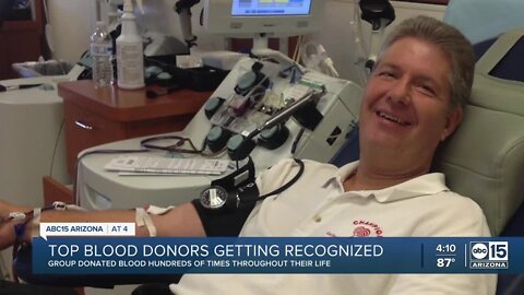 Arizona's top blood donors honored for their 'philanthropic arm'