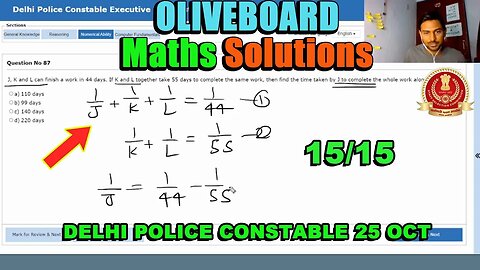 15/15🔥SSC Delhi Police Constable Oliveboard 25 Oct Maths Solutions | MEWS Maths #ssc #oliveboard
