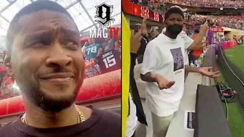 Usher Can't Believe His Son Is Unhappy About Being At The Superbowl! 😤