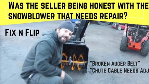 E1 LIAR LIAR PANTS ON FIRE? Bought a $100 Poulan Pro PR241 Snowblower WAS SELLER HONEST W ISSUES?