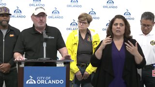 Orlando Mayor Buddy Dyer and other city officials held a press conference about the aftermath of Hurricane Ian.
