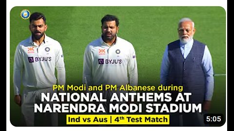 PM Modi & PM Albanese during National Anthems at Narendra Modi Stadium