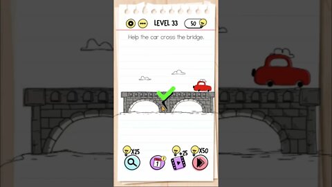 Brain Test Tricky Puzzles Level 33 Help the car cross the bridge.