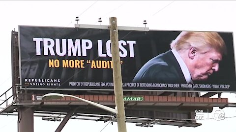 "TRUMP LOST, NO MORE 'AUDITS'" billboards go live in Michigan and other battleground states