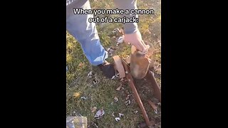 Homemade cannon vs car