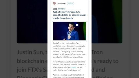 Justin Sun Says He’s Ready to Spend $5 Billion #cryptomash #cryptomashnews #cryptonews #viralvideo