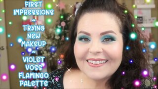 TRYING NEW MAKEUP - FIRST IMPRESSIONS - AQUA CUT CREASE - VIOLIET VOSS FLAMINGO l Sherri Ward