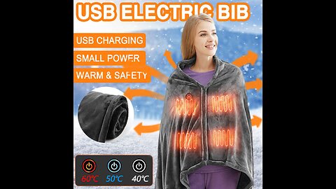 Winter Flannel Heated Blanket Cold Protection Body Warmer Usb Heated Warm Shawl Electric