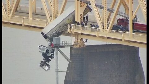 Intense: Rescue Underway As Truck Hangs Off Bridge After Accident