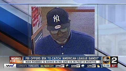 FBI searching for "American League Bandit" bank robber