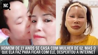 Homem de 27 anos se casa com mulher de 62. Mas a atitude dela para ficar com ele despertou a todos