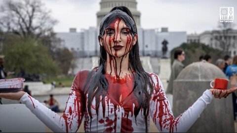 Nutso Democrat Covers Herself In Blood To Protest Kids Being Protected From Being Mutilated
