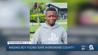 Missing 12-year-old Boynton Beach boy found in Broward County