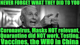 Fauci RECAP: Coronavirus, Masks NOT relevant, Quarantine did NOT work, Testing, Vaccines, the WHO in China -- February 18, 2020