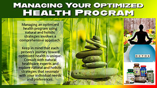 Managing Your Optimized Health Program