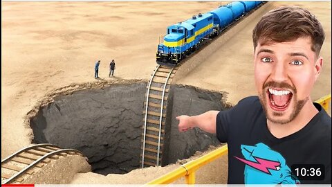 Train vs Giant Pit 'Epic Showdown of Power and Depth' × Mr Beast