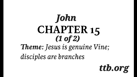 John Chapter 15 (Bible Study) (1 of 2)