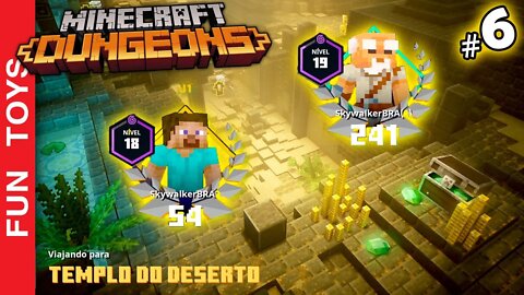 MINECRAFT DUNGEONS #6 - Templo de Deserto - Achar o Cajado do Necromante ANTES do Arce-Illager!!! ⛏