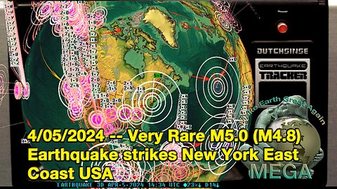 Very Rare M5 0 M4.8 Earthquake strikes New York East Coast USA -- NOTE M4.8 (Tomorrow's Solar Eclipse??)