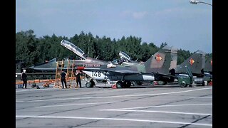 MiG-21,MiG-23 (UB and BN) and MiG-29 fighters of the East German Air Force.