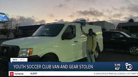 YOUTH SOCCER CLUB VAN AND GEAR STOLEN