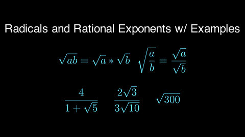 Radicals and Rational Exponents w/ Examples #precalculus #algebra #mathematics