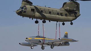 US CH-47 Chinook Lifts Classic Fighter Jet, Heavy Delivery | The World’s Most Iconic Helicopter